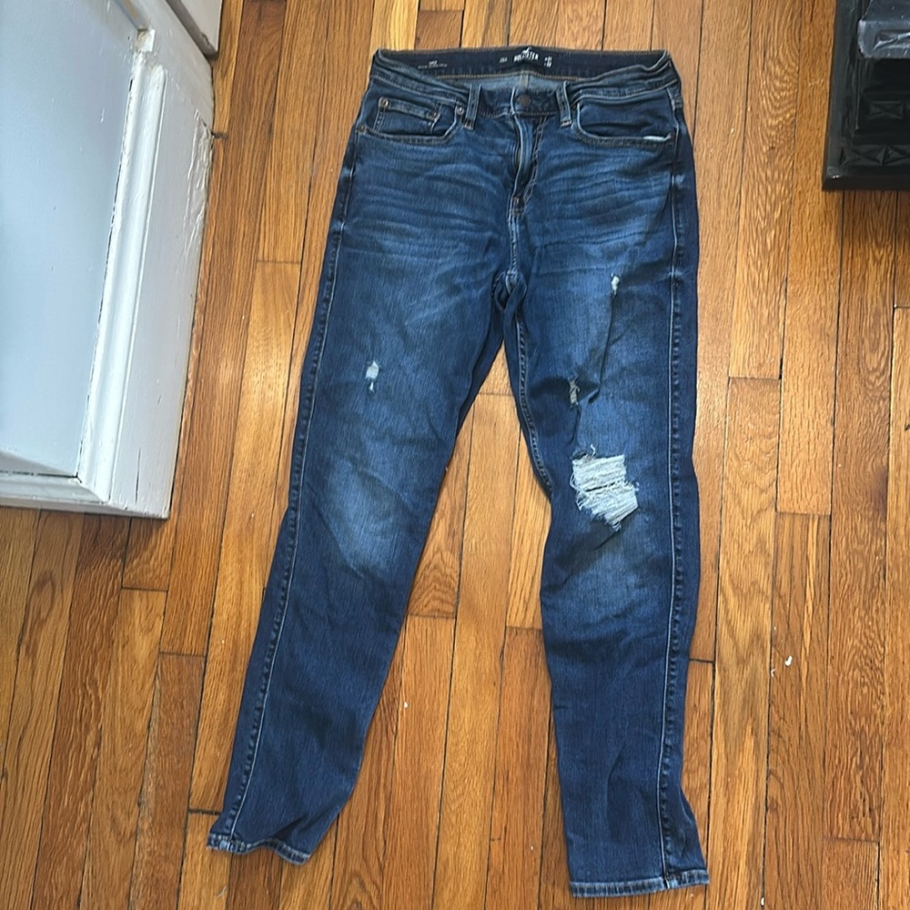 Hollister tapered dark wash jeans